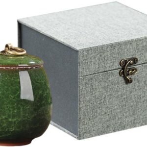 Small Keepsake Urn for Human Ashes with Velvet Box for Human and Pets,Mini Funeral Ashes Urn with Decorative Design,Ideal for Small Amount of Cremated Remains(Jade Green)