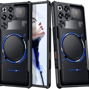 Case for Red Magic 11 Pro/11S Pro/11 Pro+/11S Pro+ Case,Ultra-Thin Lightweight Cover Soft TPU Bumper + Acrylic Back Military Grade Airbags Shookproof Drop Protection,Black