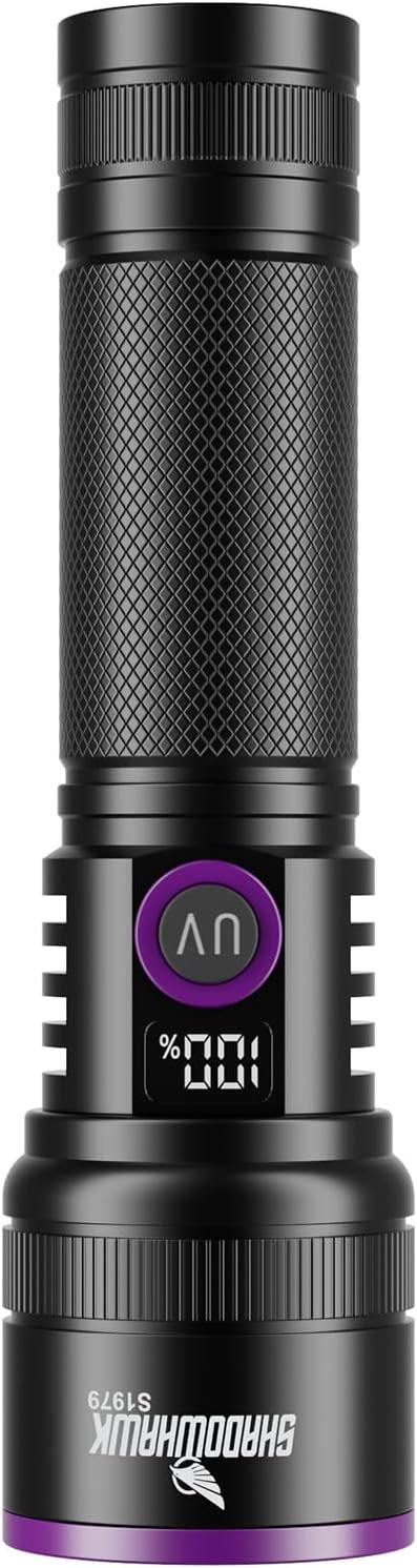 365nm UV Torch Rechargeable 30w Black Light with Filter Lens & LCD Display
