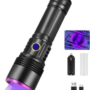 365mn UV Light, UV Torch with Filter Lens, Rechargeable Black Light Torch