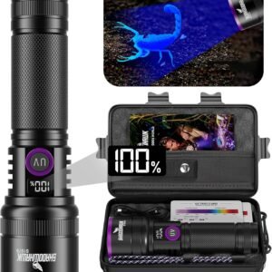 365nm UV Torch Rechargeable 30w Black Light with Filter Lens & LCD Display