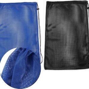 Mesh Gear Bag for Snorkel Equipment, 2 Pcs Oversized Drawstring Sports Equipment Mesh Dive Scuba Snorkel Backpack for Swimming Beach Diving Travel Gym Ball