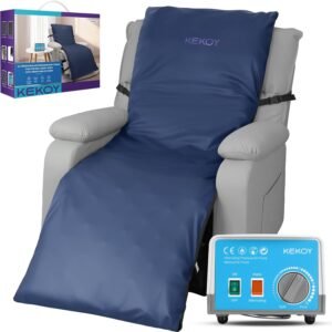 KEKOY Alternating Air Pressure Mattress Pad for Recliner Chair, Pressure Relief Cushion & Bedsore Prevention for Elderly, with Anti-Slip Design, Quiet Pump, Waterproof Cover for Home Hospital Use