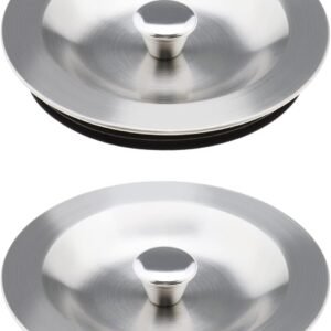 ECSiNG 2PCS Kitchen Sink Drain Stopper 90mm 304 Stainless Steel Sealing Lid Sink Plug with Rubber Seal for 110mm Diameter Kitchen Sink Drain Hole