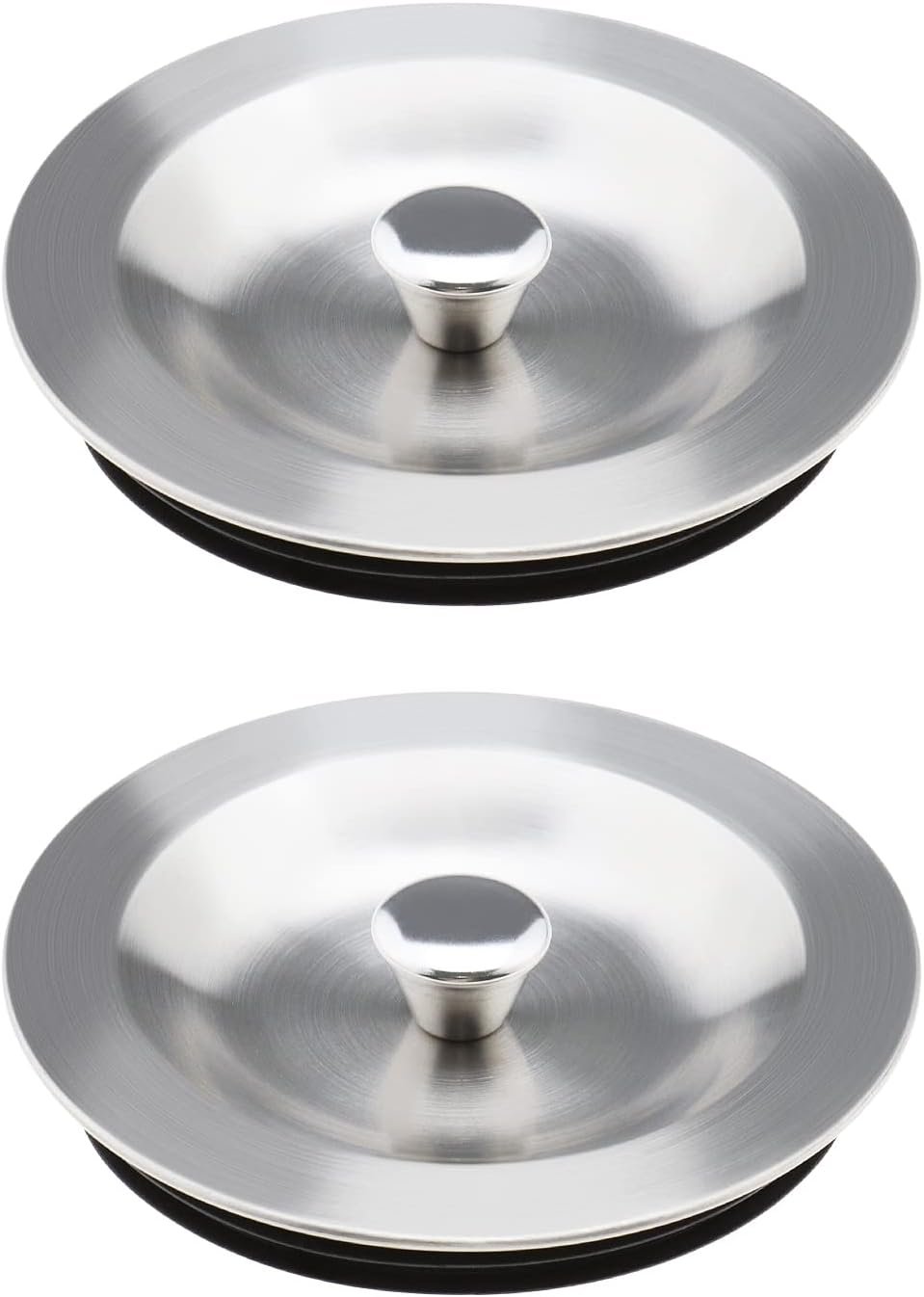 ECSiNG 2PCS Kitchen Sink Drain Stopper 90mm 304 Stainless Steel Sealing Lid Sink Plug with Rubber Seal for 110mm Diameter Kitchen Sink Drain Hole