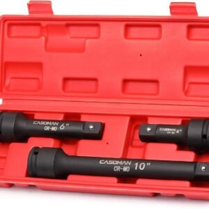 CASOMAN 3/4” Drive Impact Extension Bar, Cr-Mo Steel,3-Piece Set 4”, 6”, 10” ext. bar