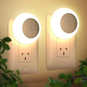 2 Pack Plug in Night Lights, Yakiter,Night Lights Plug into Wall, Dusk to Dawn Sensor Warm White Led Night Light 0.5W, Nightlight for Adults, Bedroom, Bathroom, Hallway, Kitchen AU Plug