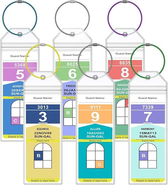 Royal Caribbean Luggage Tag Holders, 6 Pack Zip Seal Clear Cruise Luggage Tag Holder with Steel Loops for Royal Caribbean & Celebrity Cruise Essentials in 2023-2024