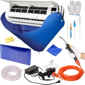 Large Ac Cleaning Bag with Wall Protection Cloth, 13Pcs Minisplit Cleaning Kit, Split Ac Cleaning Kit with Strong Washing Tool for Fast and Efficient Cleaning