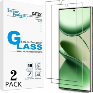 [2 Pack] KATIN Screen Protector Designed for Samsung Galaxy S25 Ultra 5G Tempered Glass, Support Fingerprint Unlock, Easy to Install, Anti Scratch
