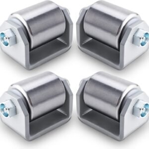 4 Pack 2-Inch Weld-On Trailer Skid Wheels Trailer Rollers– Heavy Duty Steel Micro Rollers for RVs, Campers, and Utility Trailers