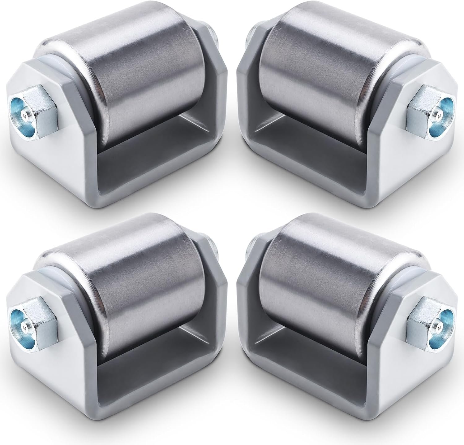 4 Pack 2-Inch Weld-On Trailer Skid Wheels Trailer Rollers– Heavy Duty Steel Micro Rollers for RVs, Campers, and Utility Trailers
