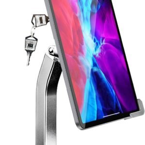 Anti-Theft Desktop Tablet Kiosk Stand Holder, Heavy Duty Countertop Tablet POS Display Mount with Security Lock and Key, Compatible iPad Pro/Air/Mini, Galaxy Tabs, Surface, More 7-11" Tablets