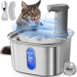 Wireless Automatic Stainless Steel Cat Water Fountain (Automatic Water Fountain)