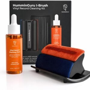 HumminGuru I-Brush Anti-Static Vinyl Record Cleaning Kit, Wet/Dry Brush