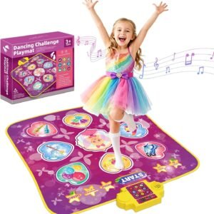 Skirfy Toys for 4 5 6 7+ Year Old Girls Boys,Dance Mat for Kids,Electronic Music Dance Pad Toy with Touch Sensitive LED Lights, 8 Levels & 2 Modes& 3 Difficulty Levels (Purple)