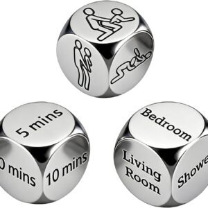 Decision Dice for Couples, 3 Pcs Stainless Steel Dice Set, Fun Date Night Game for Him and Her, Romantic Anniversary Valentine's Present for Husband, Wife, Boyfriend, Girlfriend