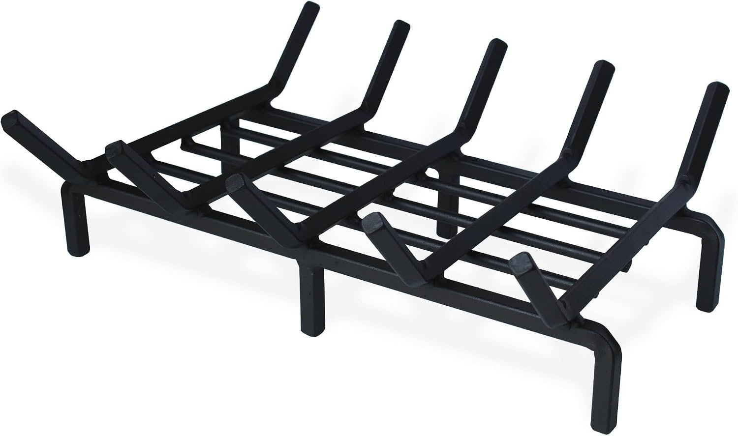 Fireplace Grate 17 inch Heavy Duty Fireplace Log Holder 3/4 Bar Fire Grates Fireplace Grate Cast Iron for Indoor Fireplaces, Outdoor Kindling Tools Wood Stove Wood Burning Rack Holder
