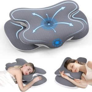 JINXIA Memory Foam Pillow, Cervical Neck Pillow with Soft Silk Cover