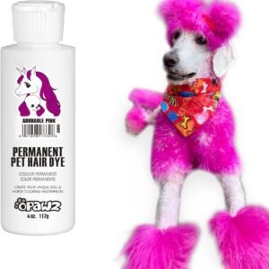 OPAWZ Permanent Dog Hair Dye, Pet Hair Dye Safely Used by Grooming Salons for a Decade, Pet Safe Dye Lasts Over 20 Washes, Bright Color for Dogs and Horses (Adorable Pink)