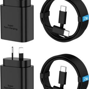 2 Pack 45W USB-C Super Fast Charger with 100W Cable, USB-C Charger Compatible with Samsung Galaxy S25 Ultra/S25 Plus/S25/S24 Ultra/S24+/S24, PPS Charger for iPad Pro