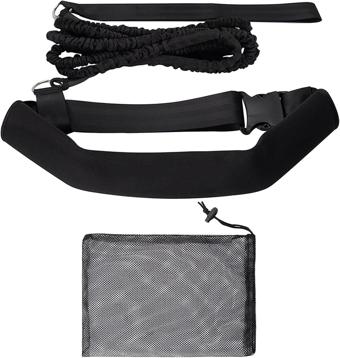 Swimming Training Belt, in Place Swimming Resistance Exerciser Tether, Long Pool Swim Training Belt with Storage Mesh Bag, Harness Stationary Swim Aquatic Resistance Belt for Man Woman