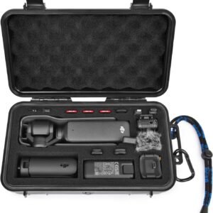 Lekufee Travel Waterproof Hard Case Compatible with DJI Osmo Pocket 4, Osmo Pocket 3/Creator Combo/Power Expansion Combo/Video Camera/Vlogging Camera and Accessories(Case & Bag Only)