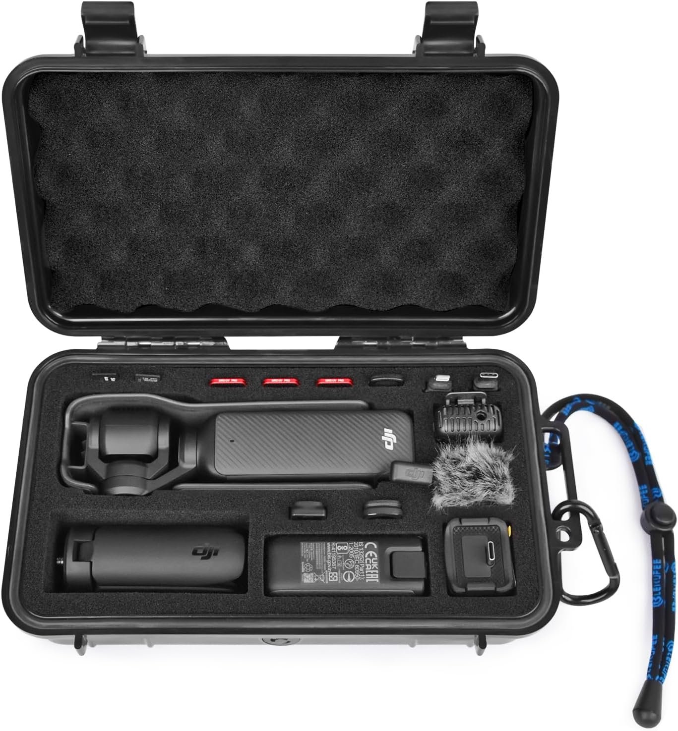 Lekufee Travel Waterproof Hard Case Compatible with DJI Osmo Pocket 4, Osmo Pocket 3/Creator Combo/Power Expansion Combo/Video Camera/Vlogging Camera and Accessories(Case & Bag Only)