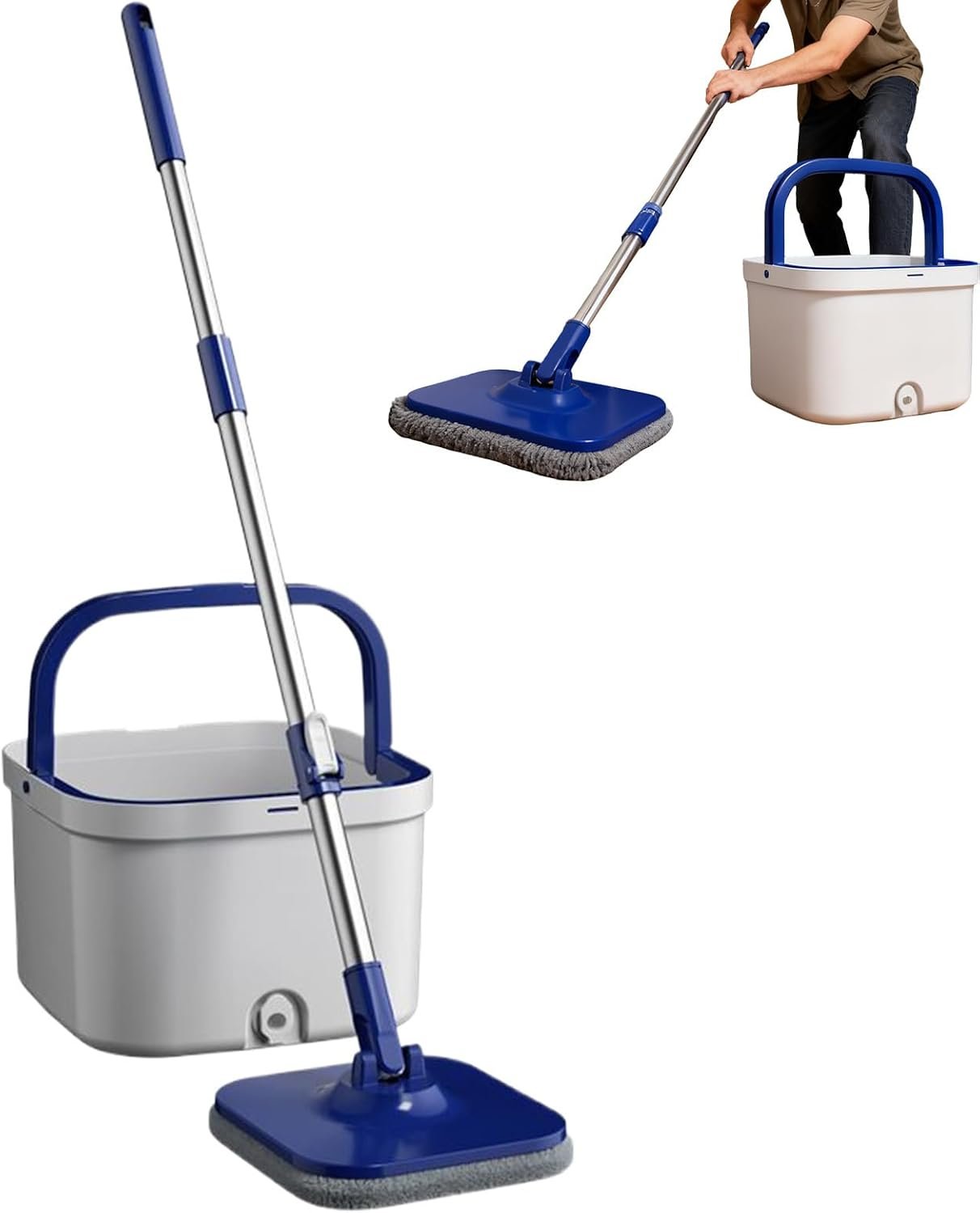 Spin Mop 360 Degree Rotating Adjustable Handle Non-Slip Grip