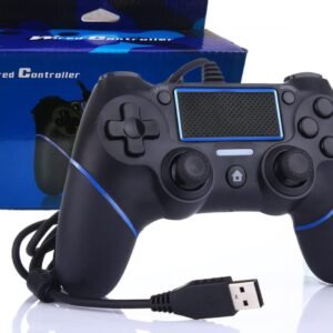 Intckwan Wired Game Controller for PS4/Pro/Slim/PC/Laptop, USB Plug Gamepad Joystick with Vibration and Anti-Slip Grip, Ergonomic, 2M Cable