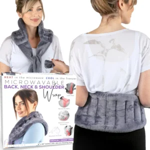 Microwavable Hot/Cold Wheat Bag with Straps - Extra Large, Grey