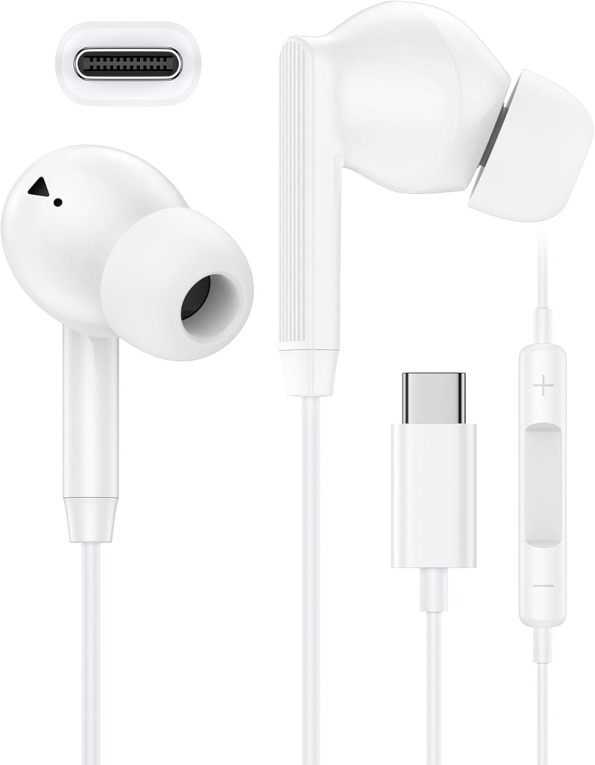 iPhone 17e 17 16 USB C Wired Headphones with Mic, Noise Cancelling Earbuds